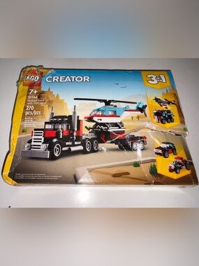Lego New Flatbed Truck with Helicopter 31146